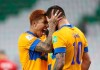 Tigres UANL's&nbsp;Carlos Salcedo celebrates with teammate Andre Pierre Cignac, right and&nbsp; celebrate during FIFA Club World Cup semi final against Brazil's Palmeiras in Al Rayyan, Qatar, Sunday. Feb. 7, 2021. THE CANADIAN PRESS/AP-Hussein Sayed