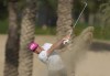 Viktor Hovland of Norway plays a shot on the 14th dirt during third round of the Dubai Desert Classic golf tournament in Dubai, United Arab Emirates, Saturday, Jan. 29, 2022. (AP Photo/Kamran Jebreili)