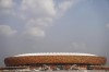 The newly built Olembé stadium in Yaoundé, Cameroon, Saturday, Jan. 8, 2022. The African Cup of Nations takes place in Cameroon and starts on Sunday, Jan. 9. (AP Photo/Themba Hadebe)