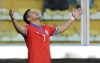 Chile's Alexis Sanchez celebrates scoring his side's third goal against Bolivia during a qualifying soccer match for the FIFA World Cup Qatar 2022 at the Hernando Siles stadium in La Paz, Bolivia, Tuesday, Feb. 1, 2022. (AP Photo/Juan Karita)