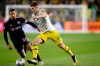 Columbus Crew's Liam Fraser, right, dribbles past Inter Miami's Gregore during the second half of an MLS soccer match Saturday, Oct. 16, 2021, in Columbus, Ohio. THE CANADIAN PRESS/AP/Jay LaPrete