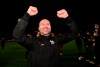 FILE - Kidderminster Harriers' manager Russ Penn celebrates after they won their FA Cup match against Reading, in Kidderminster, England, Jan. 8, 2022. Premier League team West Ham is heading to sixth-tier Kidderminster Harriers for a fourth-round game in the FA Cup between clubs separated by 113 places on English soccer’s pyramid. The last time the Harriers enjoyed such a memorable cup run came in 1994 when they were eliminated in the fifth round by West Ham. Kidderminster manager Russ Penn says “I just hope I can write a little bit of history, so that people say, ’Remember that squad, remember that team, remember that cup run.'” (Bradley Collyer/PA via AP, file)