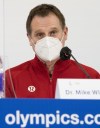 Dr. Mike Wilkinson speaks to the media the Canadian Olympic Committee news conference Wednesday, February 2, 2022 at the 2022 Winter Olympics in Beijing. THE CANADIAN PRESS/Ryan Remiorz