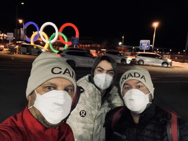 Staff of Quebec cleaning company Proaxion pose in Beijing for an undated selfie handout photo. Proaxion were hired by the Canadian Olympic Committee to clean and disinfect the Canadian athletes villages and other spaces. THE CANADIAN PRESS/HO-Proaxion, Jean-Francois Picard, *MANDATORY CREDIT*