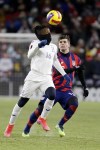 Honduras defenseman Wisdom Quaye (16) heads the ball away from U.S. forward Christian Pulisic (10) during the second half of a FIFA World Cup qualifying soccer match Wednesday, Feb. 2, 2022, in St. Paul, Minn. (AP Photo/Andy Clayton-King)