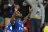 Al Hilal's Odion Ighalo celebrates after scoring his side's opening goal during the Club World Cup soccer match between Al Jazira and Al Hilal in Abu Dhabi, United Arab Emirates, Sunday, Feb. 6, 2022. (AP Photo/Kamran Jebreili)