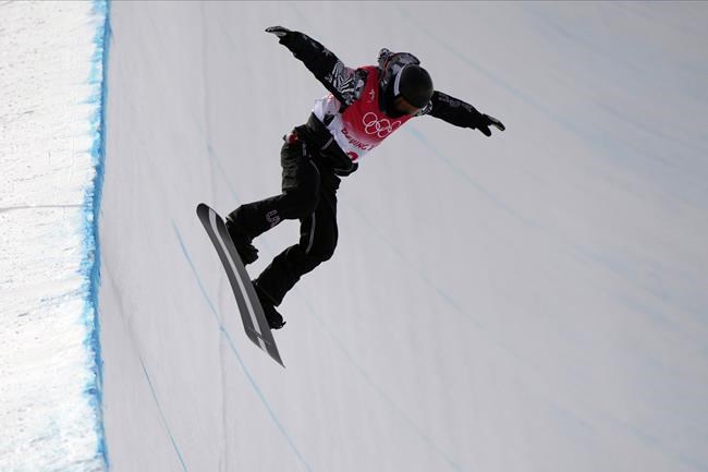 United States' Shaun White trains on the halfpipe course at the 2022 Winter Olympics, Monday, Feb. 7, 2022, in Zhangjiakou, China. White, the three-time gold medalist who said recently the Beijing Games would be his last competition, begins qualifying for the halfpipe Tuesday. “I really want to finish my career strongly on my own terms and put down some solid runs,