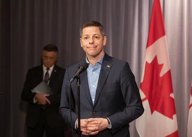 Winnipeg Mayor Brian Bowman speaks to media in Winnipeg on Monday, Jan. 20, 2020. The mayor says he wants an end to the ongoing trucker protest against COVID-19 restrictions outside the Manitoba legislature. THE CANADIAN PRESS/Mike Sudoma