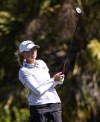 Stacy Lewis plays during the second round of the LPGA Drive On Championship golf tournament at Crown Colony Golf & Country Club, Friday, Feb. 4, 2022, in Fort Myers, Fla.(Andrew West/The News-Press via AP)