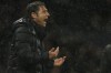 Tottenham's head coach Antonio Conte reacts during the English Premier League soccer match between Tottenham Hotspur and Southampton at the Tottenham Hotspur Stadium in London, Wednesday, Feb. 9, 2022. (AP Photo/Alastair Grant)