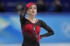 Kamila Valieva, of the Russian Olympic Committee, reacts in the women's team free skate program during the figure skating competition at the 2022 Winter Olympics, Monday, Feb. 7, 2022, in Beijing. Valieva is at the center of the biggest doping story of the Beijing Games after the Russian newspaper RBC reported that the figure skater tested positive for a banned heart medication before the Olympics. Russian athletes are in Beijing competing as the 