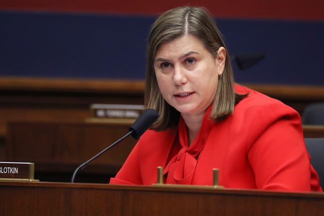Michigan Rep. Elissa Slotkin questions witnesses during a House Committee on Homeland Security hearing on Sept. 17, 2020 in Washington. Slotkin complained Wednesday about a General Motors plant outside Lansing that’s being starved of parts from Canada by the ongoing closure of the border crossing between Detroit and Windsor, Ont. THE CANADIAN PRESS/POOL via AP-Chip Somodevilla