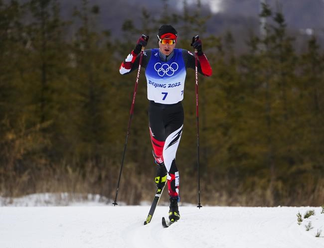 Canadian Remi Drolet competes in the cross-country skiing men’s 15km classic during the Beijing Winter Olympic Games, in Zhangjiakou, China, Friday, Feb. 11, 2022. THE CANADIAN PRESS/Sean Kilpatrick