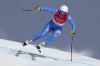 Elena Curtoni, of Italy makes a jump during the women's super-G at the 2022 Winter Olympics, Friday, Feb. 11, 2022, in the Yanqing district of Beijing. (AP Photo/Alessandro Trovati)