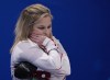 Canada's Jennifer Jones reacts after playing a shot during the women's curling match against Switzerland, at the 2022 Winter Olympics, in Beijing, Sunday, Feb. 13, 2022. THE CANADIAN PRESS/AP-Nariman El-Mofty