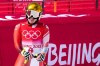 Joana Haehlen, of Switzerland, gestures after women's downhill at the 2022 Winter Olympics, Tuesday, Feb. 15, 2022, in the Yanqing district of Beijing. (AP Photo/Luca Bruno)