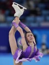 Kamila Valieva, of the Russian Olympic Committee, competes in the women's short program during the figure skating at the 2022 Winter Olympics, Tuesday, Feb. 15, 2022, in Beijing. (AP Photo/David J. Phillip)