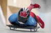 Jane Channell, of Canada, slides during the women's skeleton run 1 at the 2022 Winter Olympics, Friday, Feb. 11, 2022, in the Yanqing district of Beijing. (AP Photo/Dmitri Lovetsky)