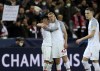 Salzburg players celebrate at the end of the Champions League, round of 16, first leg soccer match between Salzburg and Bayern, at the Salzburg stadium, in Salzburg, Austria, Wednesday, Feb. 16, 2022. (AP Photo/Alexandra Beier)