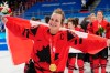 Team Canada forward Marie-Philip Poulin (29) celebrates with her gold medal after defeating the United States in women's hockey gold medal game action at the 2022 Winter Olympics in Beijing on Thursday, Feb. 17, 2022. Poulin and Canada reclaimed the gold medal with a 3-2 win over the United States. THE CANADIAN PRESS/Ryan Remiorz