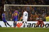 Barcelona's Ferran Torres, left, scores on a penalty kick during the Europa League soccer match between Barcelona and Napoli in Barcelona, Spain, Thursday, Feb. 17, 2022. (AP Photo/Joan Monfort)