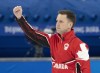 Canada’s Brad Gushue reacts after winning the bronze medal curling match by beating the United States 8-5 Friday, February 18, 2022 at the 2022 Winter Olympics in Beijing. THE CANADIAN PRESS/Ryan Remiorz