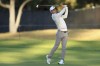 Joaquin Niemann, of Chile, hits his second shot on the first hole during the second round of the Genesis Invitational golf tournament at Riviera Country Club, Friday, Feb. 18, 2022, in the Pacific Palisades area of Los Angeles. (AP Photo/Ryan Kang)