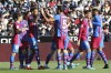 Barcelona's Pierre-Emerick Aubameyang, 2nd left, celebrates with team mates after scoring the opening goal during a Spanish La Liga soccer match between Valencia and Barcelona at the Mestalla stadium in Valencia, Spain, Sunday, Feb. 20, 2022. (AP Photo/Alberto Saiz)