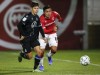 Pacific FC's Kadin Chung, left, and Cavalry FC's Jose Escalante chase the ball during first half soccer action in the Canadian Championship quarterfinal in Calgary, Alta., Wednesday, Sept. 22, 2021.&nbsp;Toronto FC added Chung to its first-team roster on Wednesday with speculation that a more experienced fullback signing is in the works.THE CANADIAN PRESS/Jeff McIntosh