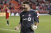 Toronto FC goalkeeper Alex Bono (25) celebrates with the fans after their MLS soccer game win over the Nashville SC in Toronto, Saturday, September 18, 2021. THE CANADIAN PRESS/Cole Burston