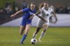 BYU's Olivia Smith (2) battles for the ball against Florida State's Kristina Lynch (4) during the second half of the NCAA College Cup women's soccer final, Monday, Dec. 6, 2021, in Santa Clara, Calif. THE CANADIAN PRESS/AP Photo/Tony Avelar