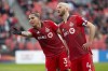 Toronto FC captain Michael Bradley, right, and teammate Carlos Salcedo remonstrate with the referee during second half MLS action in Toronto on Saturday, March 5, 2022. The MLS Disciplinary Committee's decision to ban Toronto FC defender Carlos Salcedo one game for a tackle that only earned a yellow card from the referee is harsh, according to Toronto coach Bob Bradley. THE CANADIAN PRESS/Chris Young