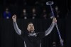 Team Wild Card One skip Brad Gushue celebrates his win after defeating Team Alberta during finals action at the Tim Hortons Brier in Lethbridge, Alta., Sunday, March 13, 2022. THE CANADIAN PRESS/Jeff McIntosh