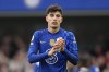 Chelsea's Kai Havertz celebrates at the end of the English Premier League soccer match between Chelsea and Newcastle United at Stamford Bridge stadium in London, Sunday, March 13, 2022. (AP Photo/Kirsty Wigglesworth)