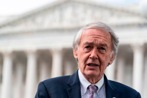 Sen. Ed Markey, D-Mass., speaks during a news conference on Capitol Hill on Oct. 7, 2021, in Washington. Markey couldn’t contain his excitement this week when the Senate unanimously passed a plan that would make daylight time permanent across the country. THE CANADIAN PRESS/AP-Alex Brandon