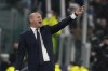 Juventus' head coach Massimiliano Allegri gestures during the Champions League, round of 16, second leg soccer match between Juventus and Villarreal at the Allianz stadium in Turin, Italy, Wednesday, March 16, 2022. (AP Photo/Antonio Calanni)