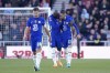 Chelsea's Hakim Ziyech, right, celebrates after scoring his side's 2nd goalduring the English FA Cup quarter final soccer match between Middlesbrough and Chelsea at the Riverside Stadium, in Middlesbrough, England, Saturday March 19, 2022. (AP Photo/Jon Super)