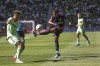 Seattle Sounders FC midfielder Léo Chú (23) has a kick blocked by Austin FC defender Julio Cascante (18) during an MLS soccer game at Q2 Stadium in Austin, Texas, Sunday, March 20, 2022. (Aaron E. Martinez/Austin American-Statesman via AP)