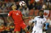 Canada defender Mark-Anthony Kaye (14) eyes down the ball against Cuba defender Erick Rizo (3) during second half of CONCACAF Nations League play at BMO Field in Toronto, Saturday, Sept. 7, 2019. THE CANADIAN PRESS/Cole Burston
