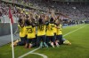 FILE - Ecuador's players celebrate after teammate Michael Astrada scored his team's first goal against Peru during a qualifying soccer match for the FIFA World Cup Qatar 2022, at the National Stadium in Lima, Peru, Feb. 1, 2022. (AP Photo/Martin Mejia, File)