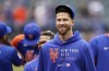 FILE - New York Mets pitcher Jacob DeGrom smiles after the team's baseball game against the Washington Nationals on Aug. 29, 2021, in New York. In his first start since last summer, the two-time Cy Young Award winner fired two innings of one-hit ball in New York's 2-0 victory over the Houston Astros in a preseason game Tuesday, March 22. (AP Photo/Corey Sipkin, File)
