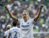 FILE - Lyon soccer player Ada Hegerberg, of Norway, celebrates her goal during the women's soccer Champions League final match against FC Barcelona, in Budapest, Hungary, May 18, 2019 file photo. Hegerberg is returning to the Norwegian national team for the first time since 2017. The 26-year-old striker is widely regarded as one of the best players in women’s soccer. She hasn’t played for her country since deciding to rule herself out of selection because of what she perceived to be a general disregard for the women’s game in Norway. (Balazs Czagany/MTI via AP, File)