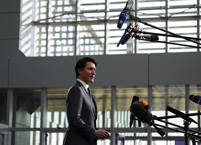 Prime Minister Justin Trudeau arrives to NATO Headquarters in Brussels, Belgium on Thursday, March 24, 2022. THE CANADIAN PRESS/Sean Kilpatrick
