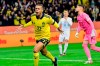 Sweden's Robin Quaison celebrates his goal during the group B World Cup 2022 qualifying playoff soccer match between Sweden and the Czech Republic at Friends Arena in Stockholm, Sweden, Thursday, March 24, 2022. (Jonas Ekstromer/TT via AP)