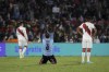 Uruguay's Diego Godin reacts after a 1-0 victory over Peru in a qualifying soccer match for the FIFA World Cup Qatar 2022 in Montevideo, Uruguay, Thursday, March 24, 2022. (Raul Martinez /Pool via AP)