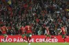 Portugal's Bruno Fernandes, 2nd right, celebrates after scoring the opening goal during the World Cup 2022 playoff soccer match between Portugal and North Macedonia, at the Dragao stadium in Porto, Portugal, Tuesday, March 29, 2022. (AP Photo/Luis Vieira)