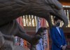 Prime Minister Justin Trudeau is framed by a eagle statue as he visits Tk’emlups te Secwepemc in Kamloops, B.C. Monday, Oct. 18, 2021. THE CANADIAN PRESS/Jonathan Hayward