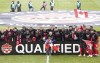 Canada's men's soccer team poses for a photograph after officially qualifying for the World Cup after defeating Jamaica during second half men's CONCACAF World Cup Qualifier soccer action in Toronto on Sunday, March 27, 2022.&nbsp;Canada wraps up its World Cup qualifying campaign Wednesday against Panama. THE CANADIAN PRESS/Nathan Denette