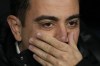 Barcelona's head coach Xavi Hernandez gestures ahead a Spanish La Liga soccer match between Rial Madrid and FC Barcelona at the Santiago Bernabeu stadium in Madrid, Spain, Sunday, March 20, 2022. (AP Photo/Manu Fernandez)