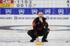 Canada skip Brad Gushue directs sweepers against the Czech Republic during the World Men's Curling Championships, Saturday, April 2, 2022, in Las Vegas. THE CANADIAN PRESS/AP/John Locher